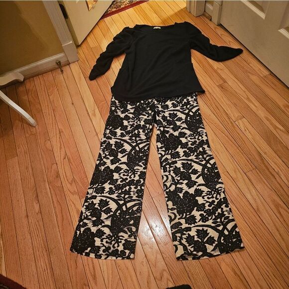 ANN TAYLOR LOFT NAVY & WHITE LINEN MARISA PANTS - Picture 7 of 9